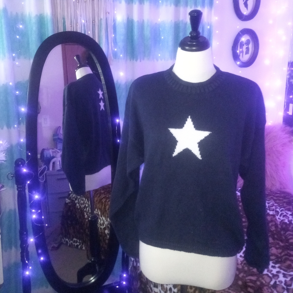 '90s Vintage Patriotic Star Knit Sweater